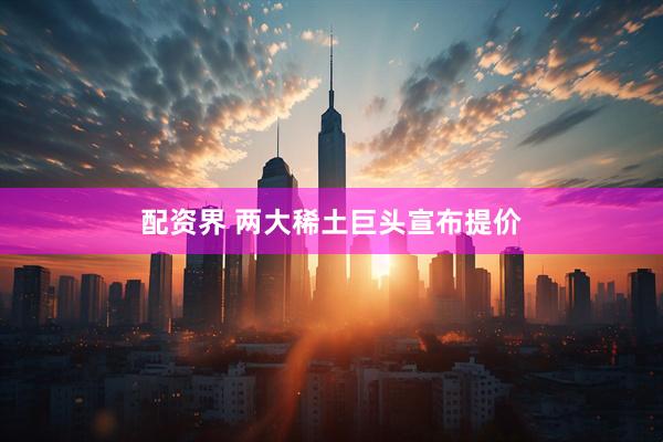 配资界 两大稀土巨头宣布提价